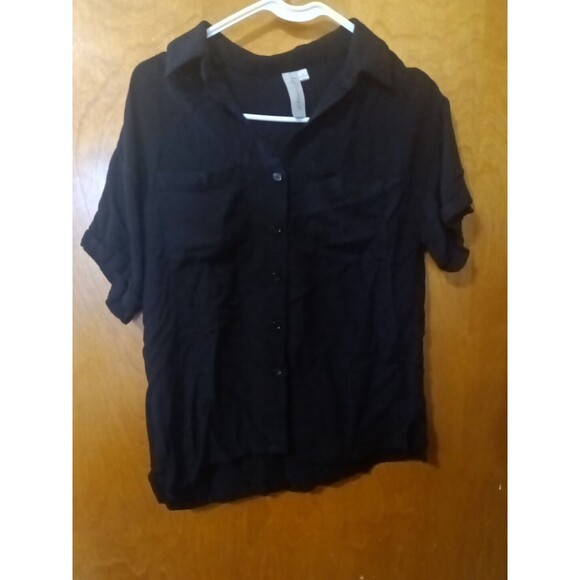 Allison Joy Black Button Down Woman's Shirt Size Small With Pockets  #k72 - Picture 1 of 7